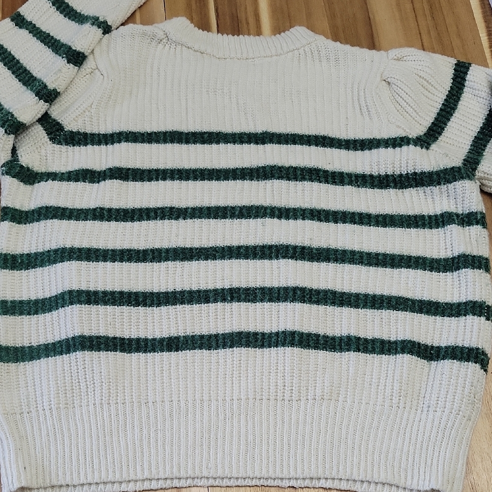 Maurices Striped Knit Sweater in Cream and Green - Picture 3 of 3